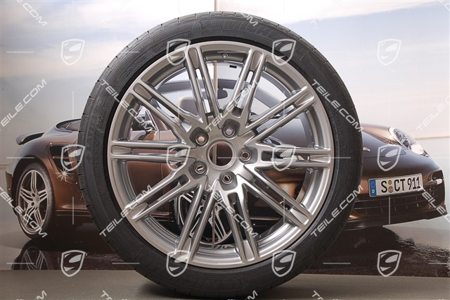 21" SportEdition Sommerräder Satz, GT-Silbermetallic, 4x Felgen 10J x 21 ET 50 + 4x Reifen 295/35 R 21 107Y XL, mit RDK 2014->