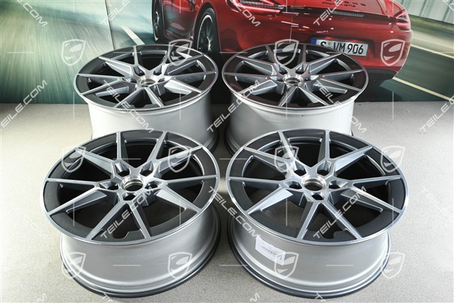 20+21-inch Carrera S wheel rim set, 8,5J x20 ET50 + 11,5J x 21 ET79, Wanadium Grey