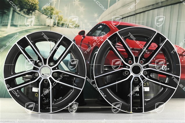 20"+21" Komplet felg Carrera Exclusive Design, felgi 8,5J x 20 ET50 + 11,5J x 21 ET79, z karbonowymi osłonami aerodynamicznymi