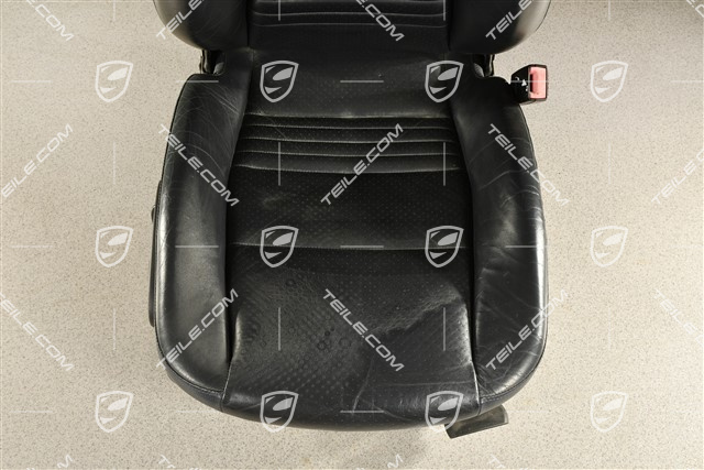 Seat, manual adjustable, heating, leather/leatherette, Metropole blue, R, damaged leather