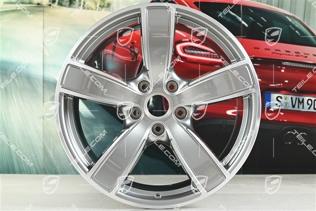 20-inch wheel rim set Carrera Sport, 8,5J x 20 ET57 + 10,5J x 20 ET47, Platinum silver metallic