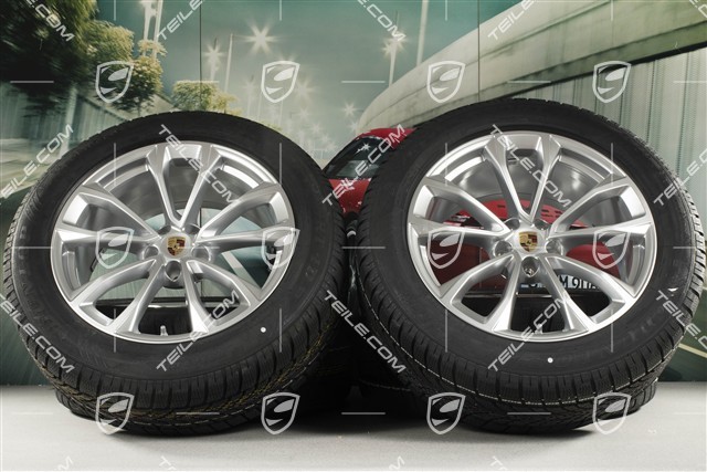 19" "Macan Design" koła zimowe komplet, felgi 8,5J x 19 ET21 + 9J x 19 ET21 + NOWE opony zimowe Dunlop SP Winter Sport 4D 235/55 R19 + 255/50 R19, z czujnikami ciśnienia RDK