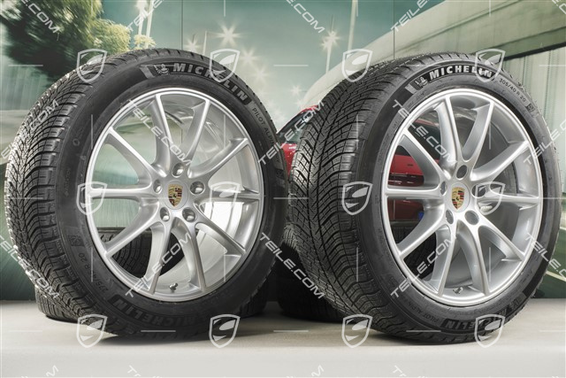 20" koła zimowe Cayenne Design, komplet, felgi 9J x 20 ET50 + 10,5J x 20 ET64 + opony zimowe Michelin 275/45 R20 + 305/40 R20, z czujnikami ciśnienia