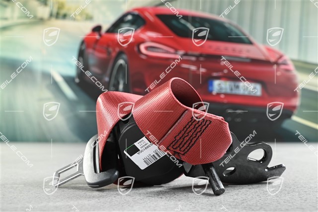 Seat safety belt, centre rear, Bordeaux Red