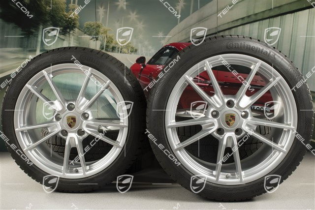 19"+20" koła zimowe Carrera, komplet, felgi 8,5J x 19 ET52 + 11J x 20 ET66 + opony zimowe Continental 235/40 R19 + 295/35 R20, z czujnikami ciśnienia