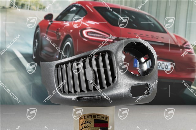 Dashboard side vent / defroster trim / grille, Black-Grey, L