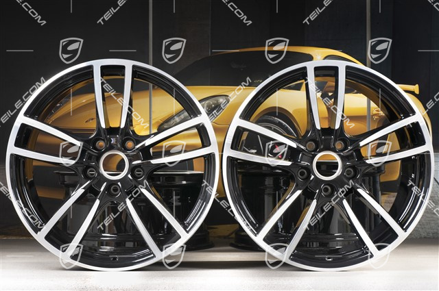 20" Cayenne Sport Felgensatz, 10,5J x 20 ET64 + 9J x 20 ET50, Felgensternen in Schwarz
