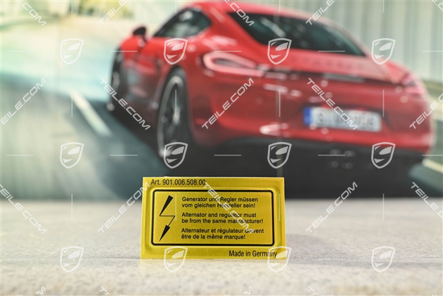 Klebeschild Drehstromgenerator Regler