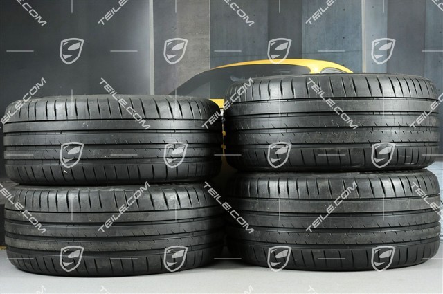 19" Koła letnie, komplet "Panamera", felgi 9J x 19 ET64 + 10,5 J x 19 ET62 + opony letnie Michelin Sport 4 265/45 R19 + 295/40 R19, czarny połysk