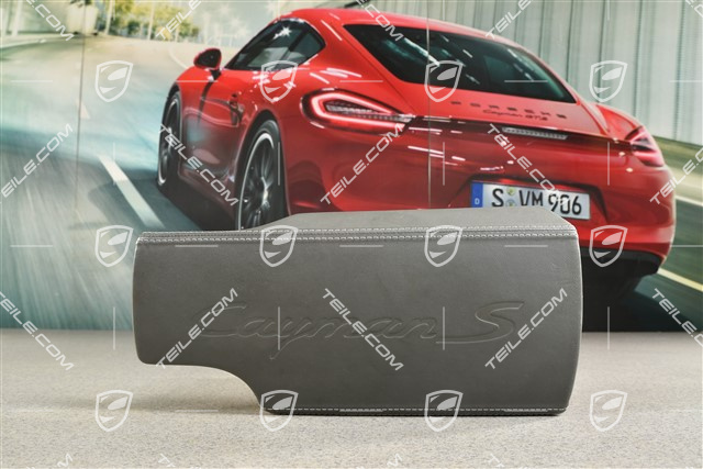 Armrest / tunnel, trim cover, Leather, Stone grey