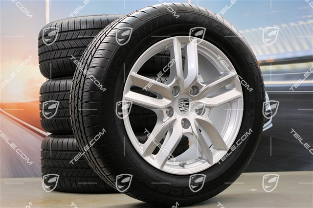 18" koła całoroczne, komplet, Cayenne S facelift 2014-> felgi 8J x 18 ET53 + opony wielosezonowe GoodYear Eagle LS2 255/55 R18, czujniki ciśnienia