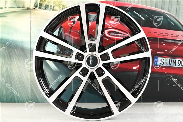 22" Cayenne Coupe Sport Design wheel set, 10J x 22 ET48 +11.5J x 22 ET52, high-gloss black