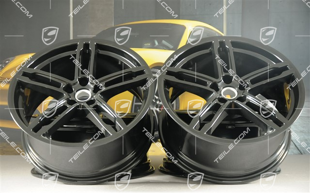 19" Komplet felg Macan Turbo/Sport Design, 8,5J x 19 ET21 + 9J x 19 ET21, czarny wysoki połysk