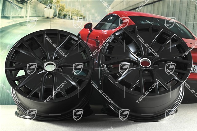 20" Felgensatz Turbo S Aero Design, 9J x 20 ET54 + 11J x 20 ET60, in Schwarz Seidenmatt