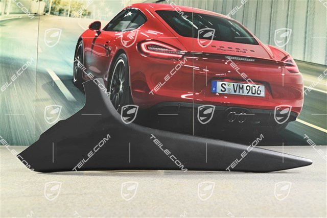 Side cover for centre tunnel, leather, black, L (damaged leather)