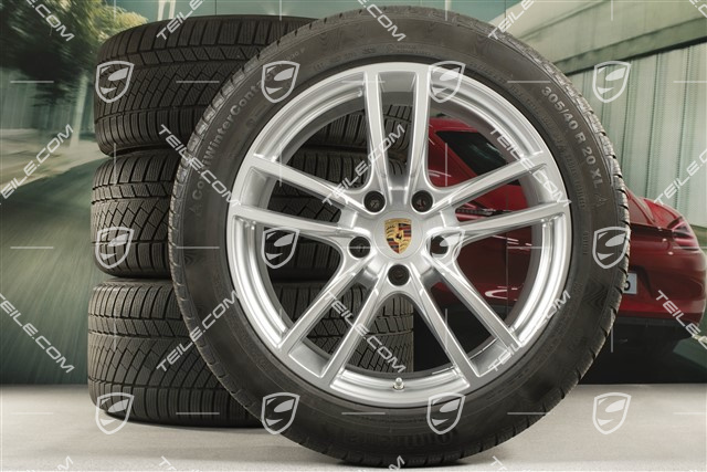 20" Cayenne Sport Winterräder Satz, Felgen 9J x 20 ET50 + 10,5J x 20 ET64 + Continental Winterreifen 275/45 R20 + 305/40 R20, mit RDK-Sensoren