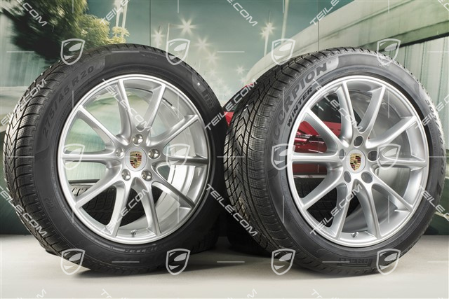 20" koła zimowe Cayenne Design, komplet, felgi 9J x 20 ET50 + 10,5J x 20 ET64 + opony zimowe Pirelli 275/45 R20 + 305/40 R20, z czujnikami ciśnienia