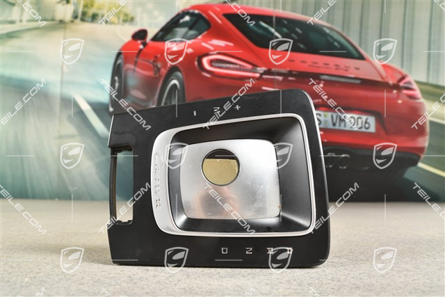 Carrera, Zierleiste / Abdeckung, Schalthebel, PDK, Schwarz / Galvanosilber