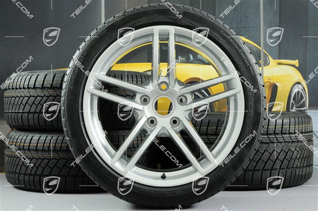 19" Winterräder Satz Carrera, Felgen 8,5J x 19 ET54 + 11J x 19 ET48 + Continental Winterreifen 235/40 R19 + 295/35 R19, ohne RDK-Sensoren