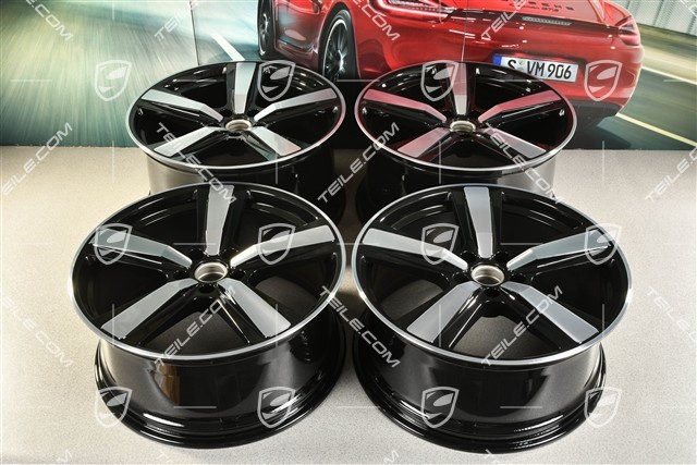 22-inch wheel rim set Cayenne Exclusive Design Sport, 10J x 22 ET48 +11,5J x 22 ET61, black high gloss