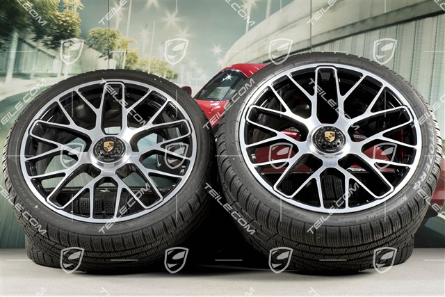 20" Turbo S Zentralverschluss Winterräder Satz für Turbo S, Felgen 8,5J x 20 ET51 + 11J x 20 ET59 + NEUE Pirelli Sottozero II Winterreifen 245/35 R20+295/30 R20, RDK-Sensoren