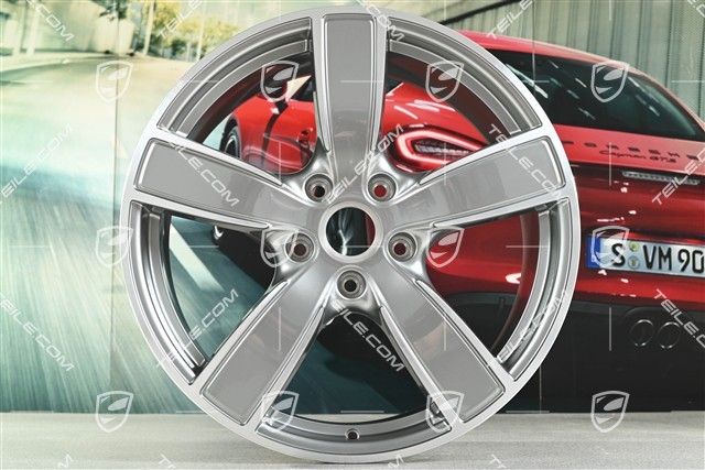 20-inch wheel rim set Carrera Sport, 8,5J x 20 ET57 + 10,5J x 20 ET47, Platinum silver metallic