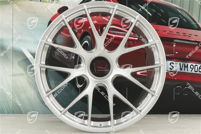 20"+21" GT2RS/GT3RS Magnesium zestaw felg, felgi 9,5 J x 20 ET50 + 12,5 J x 21 ET48, brylantowy srebrny