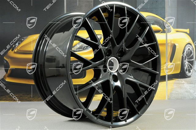 21-inch wheel rim set Panamera Sport Design, rims 9,5J x 21 ET71 + 11,5J x 21 ET69, black high gloss