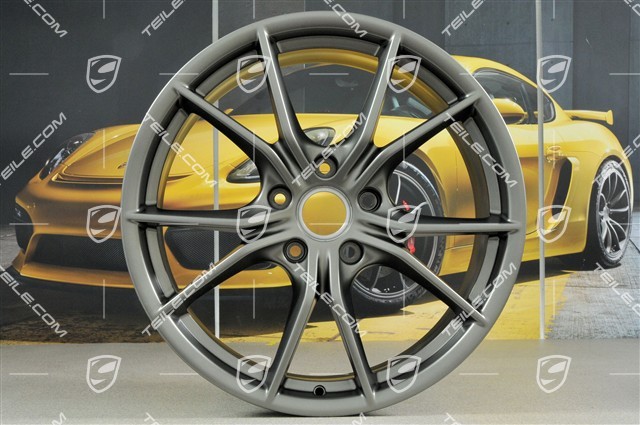 20-inch Carrera S IV wheel rim set, 8,5 J x 20 ET49 + 11,5 J x 20 ET76, Platinum satin-matt