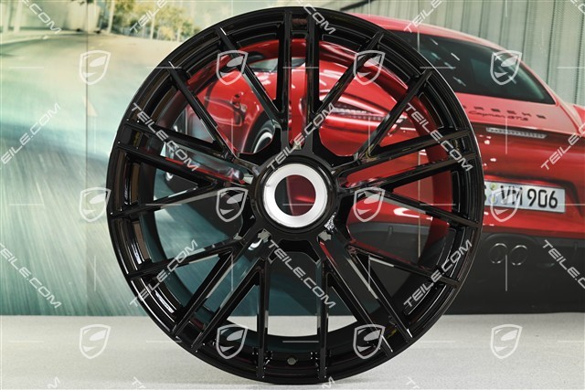 21" Panamera Turbo S wheel rim, 11,5J x 21 ET69, black high gloss