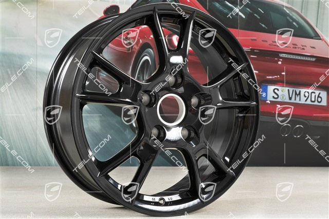 17" Felgensatz Boxster II, 6,5J x 17 ET55 + 8J x 17 ET40, schwarz hochglanz