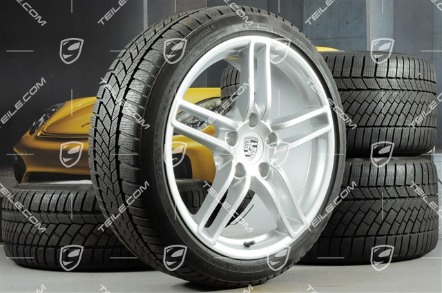 19-inch Carrera winter wheel set, 8,5J x 19 ET54 + 11J x 19 ET69, Continental winter tyres 235/40 R19 + 285/35 R19, with TPMS
