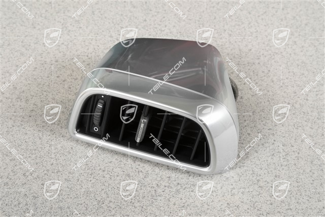 Centre console, rear, vent / nozzle / defroster trim, Black matte / Galvano silver, L
