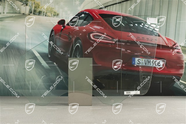 Front door glass, green, L