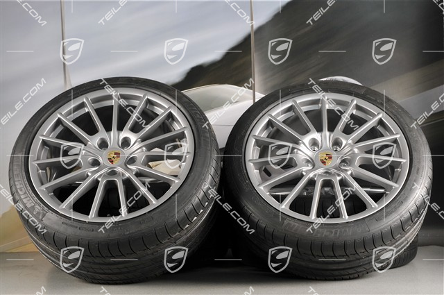 20" Komplet kół letnich Panamera Sport, felgi 2 x 9,5J x 20 ET 65 + 2 x 11,5 J x 20 ET63 + NOWE opony Michelin 255/40 ZR20 + 295/35 ZR20