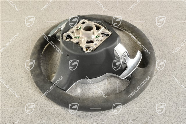 Sportlenkrad, GT3, Alcantara, PDK-Getriebe, Schwarz/Platingrau, leichte Gebrauchspuren