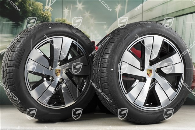 19" Taycan S Winterräder Satz, Felgen 8J x 19 ET50 + 10J x 19 ET47, Pirelli Winterreifen 225/55 R19 + 275/45 R19