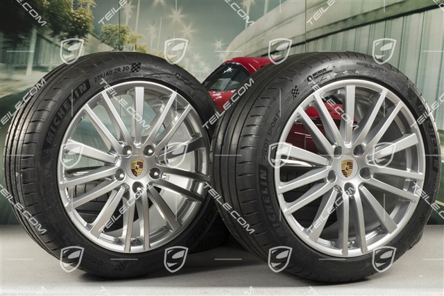 20-inch Panamera Design summer wheel set, rims 9,5J x 20 ET71 + 11,5J x 20 ET68 + Michelin summer tires 275/40 ZR20 + 315/35 ZR20, with TPM
