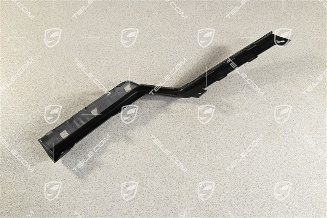 Rear bumper trim, version with tow hook, matt black, L, (without trim strip)
