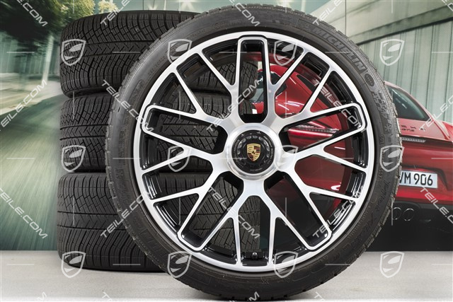 20" Turbo S central locking winter wheel set for Turbo S, wheels 8,5J x 20 ET51 + 11J x 20 ET59 + NEW Michelin Pilot Alpin PA4 winter tyres 245/35 R20+295/30 R20, TPMS