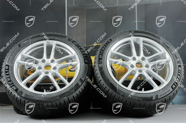 20" Cayenne Sport Winterräder Satz, Felgen 9J x 20 ET50 + 10,5J x 20 ET64 + Michelin Winterreifen 275/45 R20 + 305/40 R20, mit RDK-Sensoren