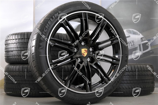 21-inch SportEdition summer wheel set, black, high gloss, 4 wheels 10J x 21 ET 50+4 tyres 295/35 R 21 107YXL, without TPMS