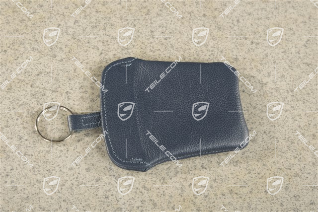 Schlüsseltasche aus Leder, Marineblau, Porsche 911 70er bis 90er Jahre
