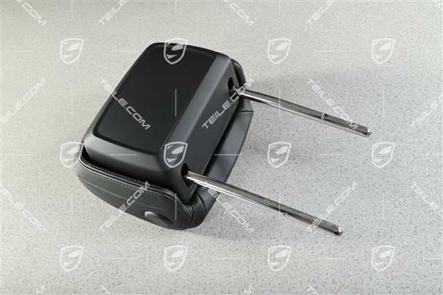 Kopfstütze mit GTS Schriftzug, Vordersitze, Glattleder, Schwarz