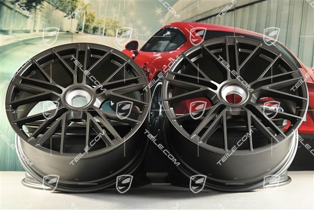 21" Panamera Turbo S Felgensatz, Zentralverschluss, 9,5J x 21 ET71 + 10,5J x 21 ET71, Turbonite