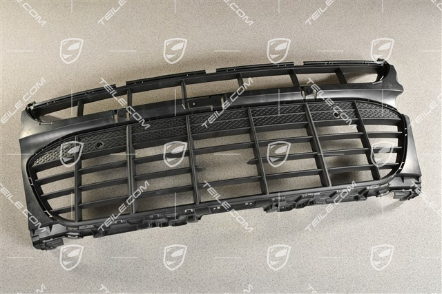 Front bumper, centre ventilation grille with ACC and Park Assist, Black