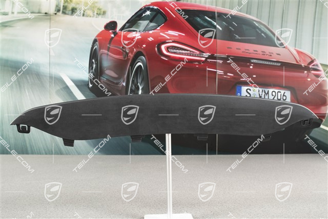 Disc / cover upper for front bumper retaining frame, centre, Black matte