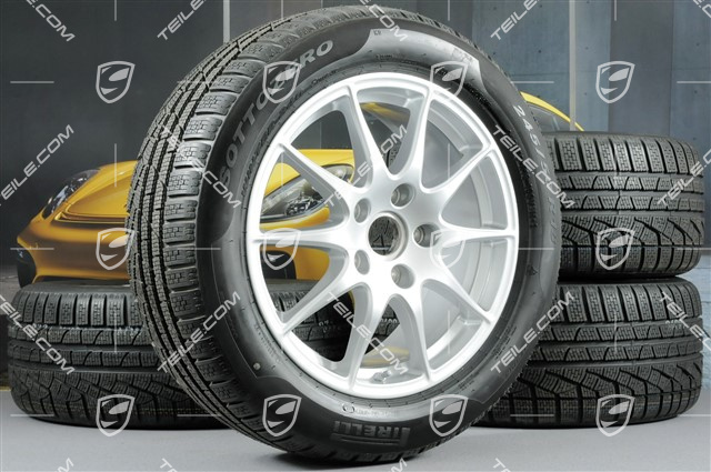 18" Panamera S, Winterräder Satz, 8J x 18 ET 59 + 9J x 18 ET 53 + Reifen Pirelli Sottozero II 245/50 R18 + 275/45 R18
