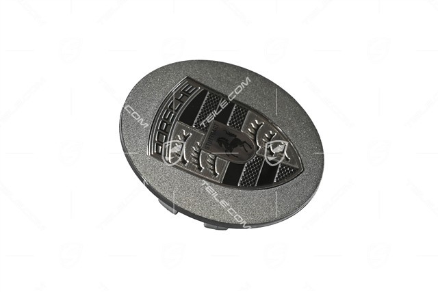 Wheel hub cover, concave, emblem in Turbonite, dark titanium