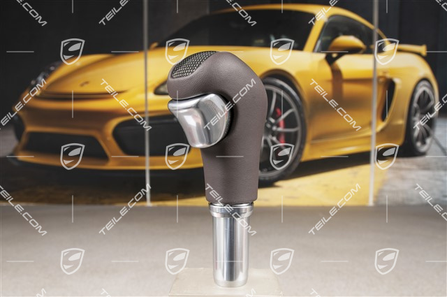 Gearshift knob carbon, leather, Espresso